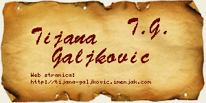 Tijana Galjković vizit kartica